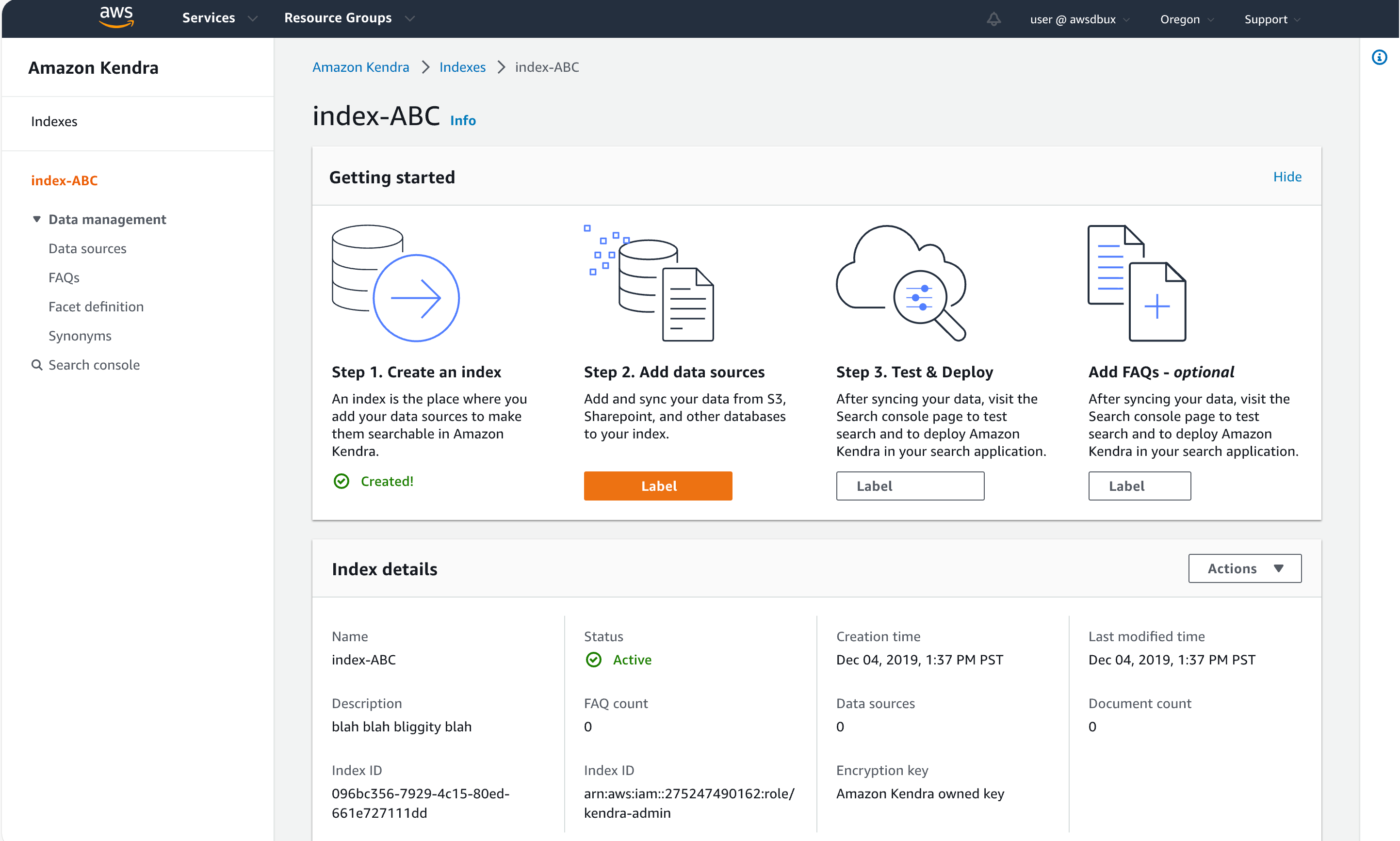 AWS Console Home — widget-based dashboard